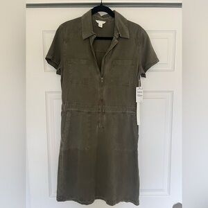 NWT Caslon Utility Short Sleeve Zip Front Dress